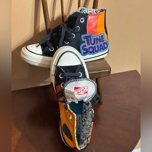 Unisex Black & Orange 'Tune Squad' High Top Sneakers For Kids